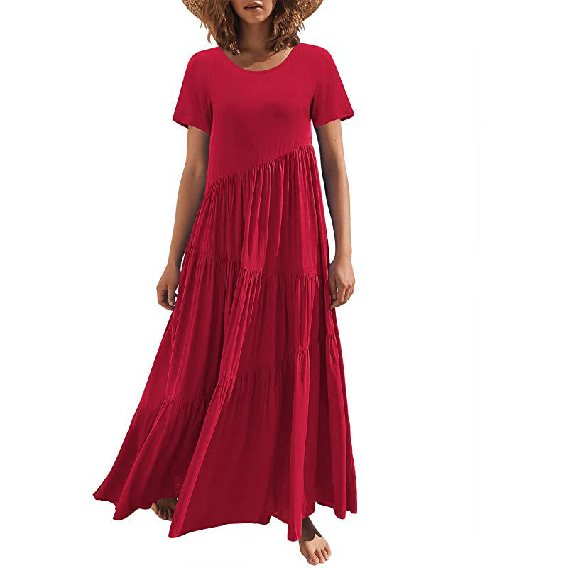 Damen Maxikleid mit lässiger Passform und fließendem Saum Stalluxe