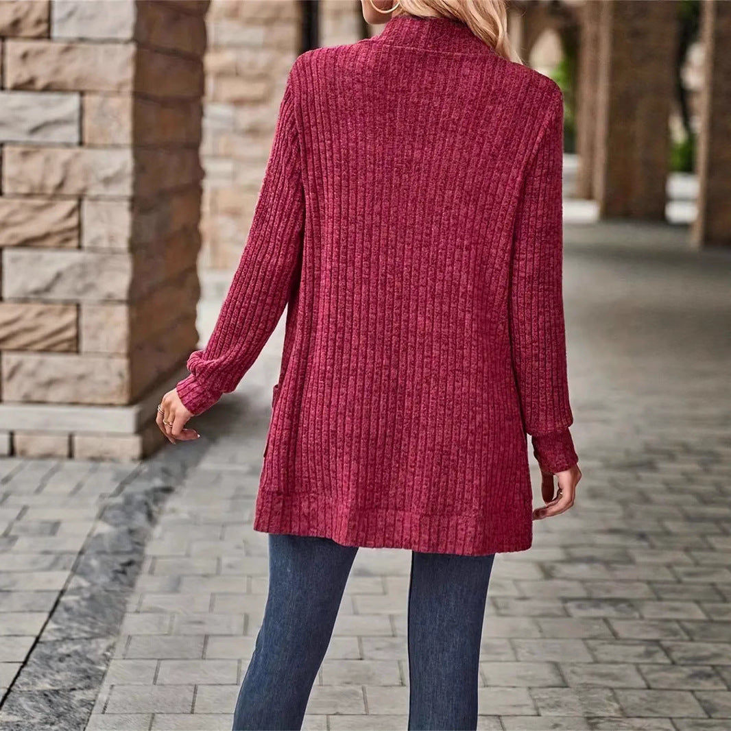 Damen lässige Strickjacke mit Taschen und strukturiertem Design Stalluxe