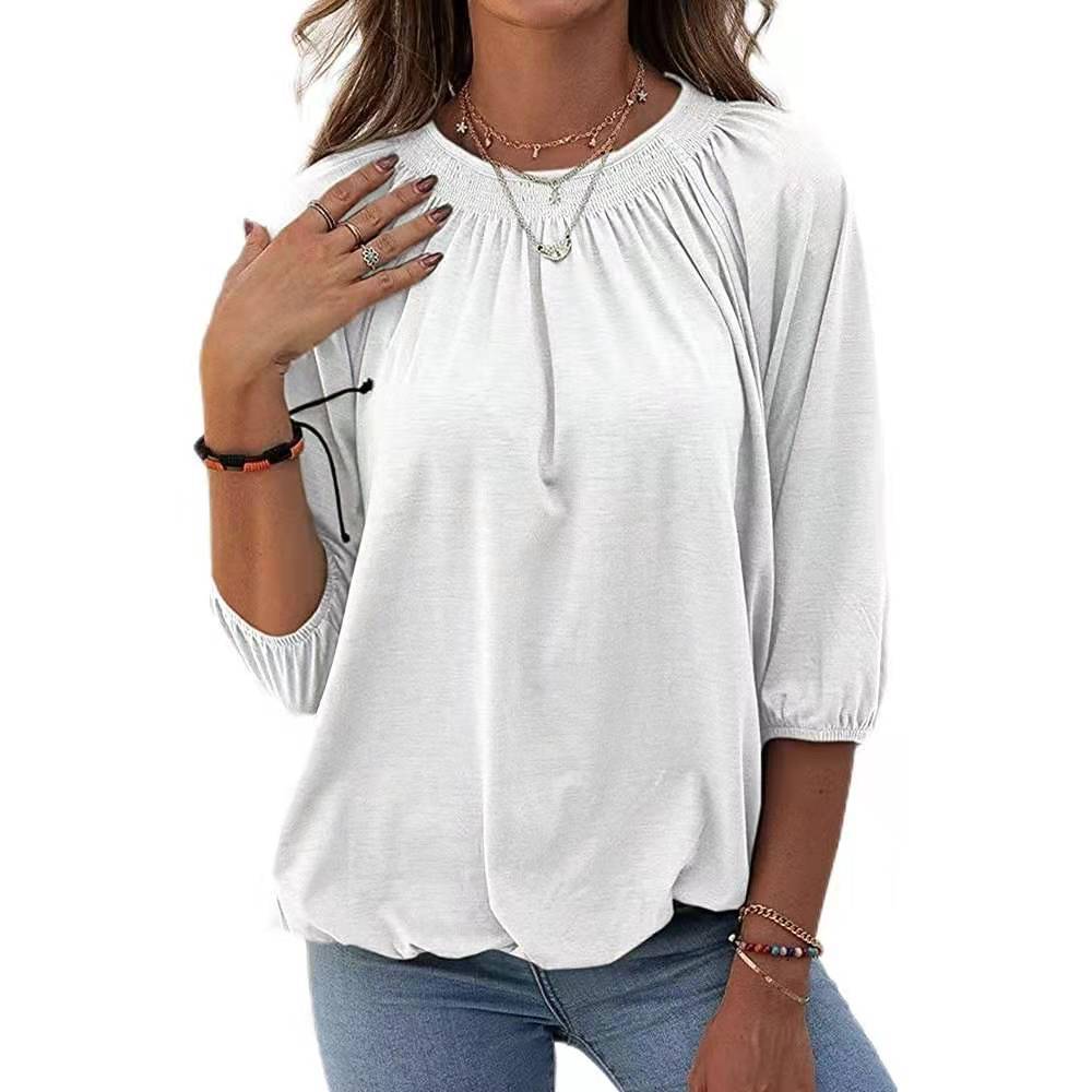 Damen leichtes Blusenshirt mit romantischem Puffärmel und lässigem Schnitt Stalluxe