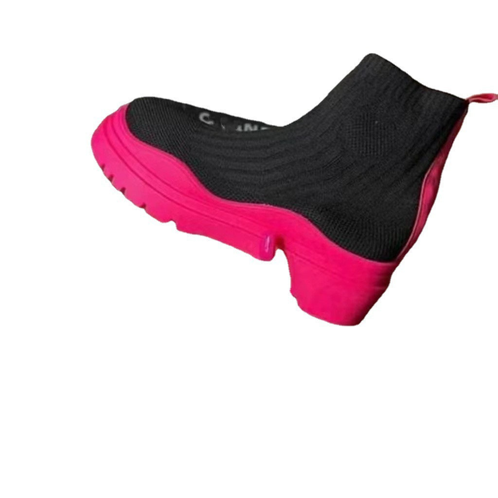 Damen Knöchelschuhe mit rutschfester Gummisohle und elastischem Strickdesign Stalluxe