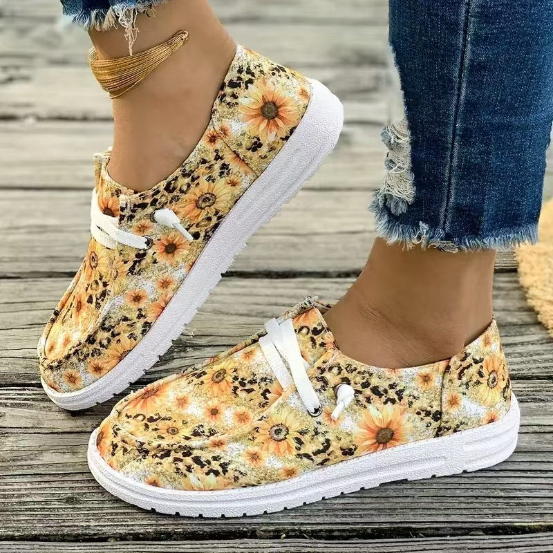 Damen Designer Freizeit-Sneaker mit floralem Muster und bequemer Sohle Stalluxe