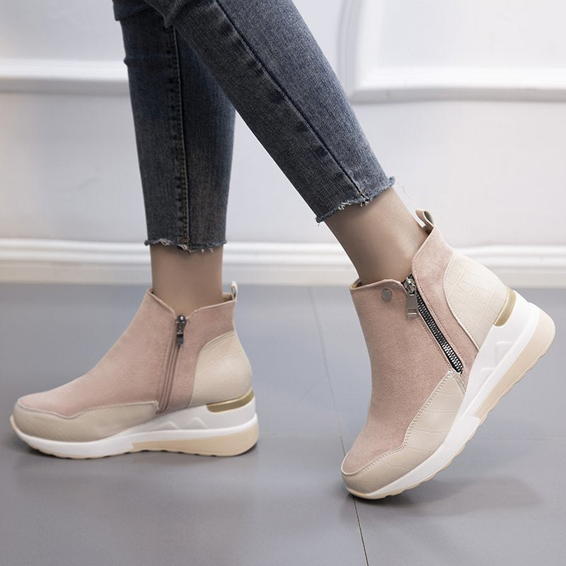 Damen modische Stiefeletten mit seitlichem Reißverschluss und gepolstertem Fußbett Stalluxe