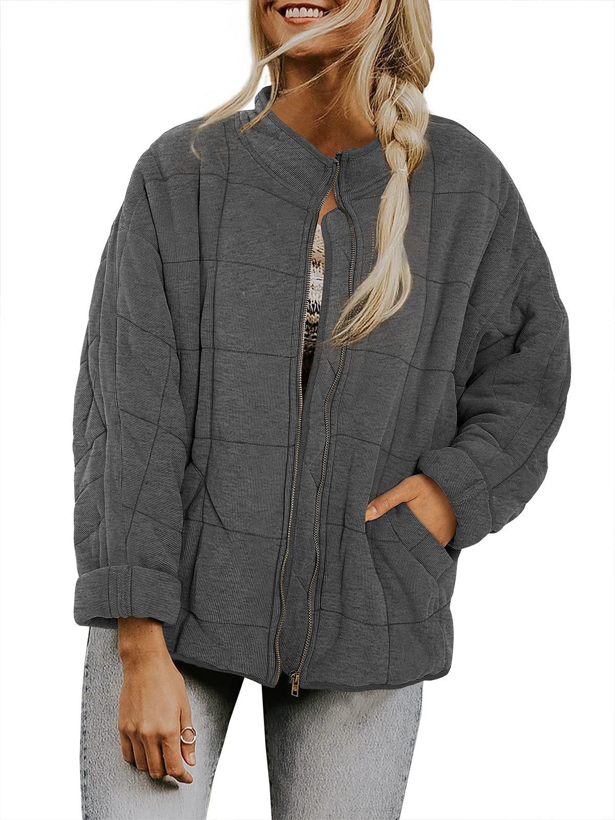 Damen Steppjacke mit hochschließendem Kragen und praktischen Tasche Stalluxe