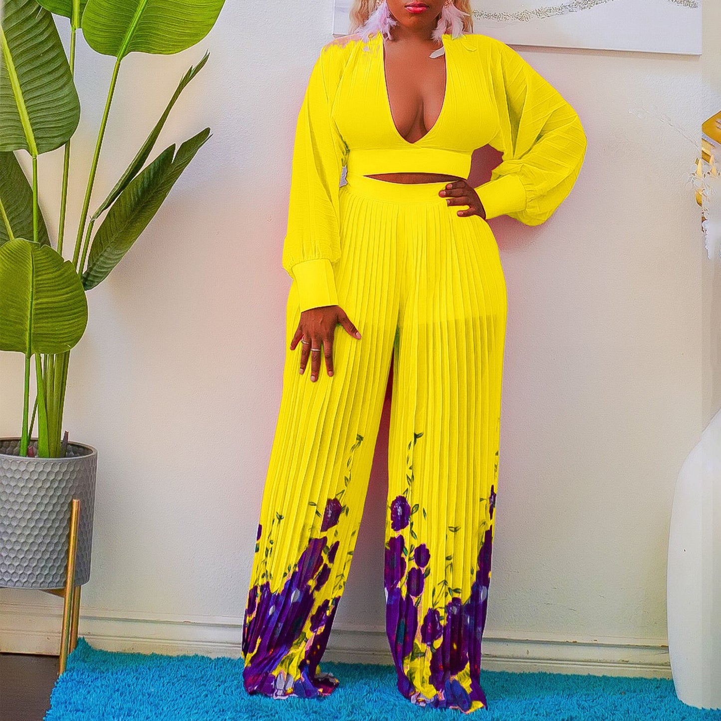 Damen Modischer und luftiger Jumpsuit mit floralem Druck Stalluxe