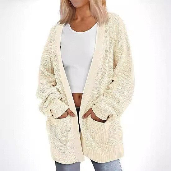 Damen Lässiger Strickcardigan mit oversized Schnitt und praktischen Taschen Stalluxe