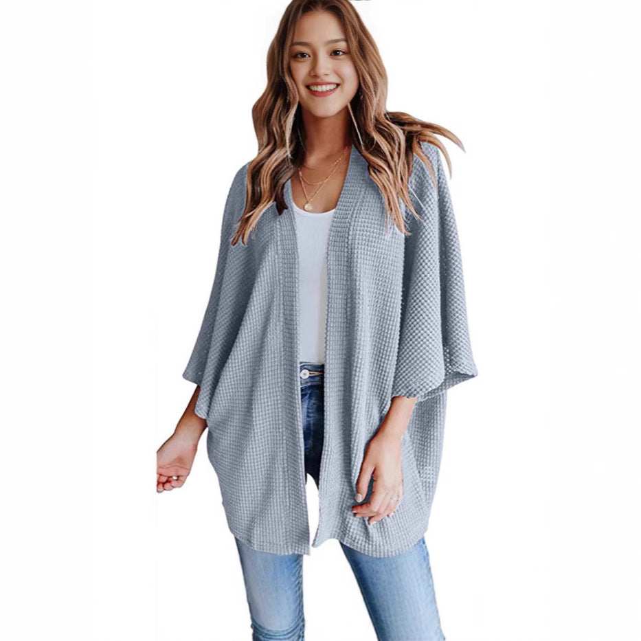 Damen lässiger Strickkimono mit weitem Schnitt und lässigem Design Stalluxe