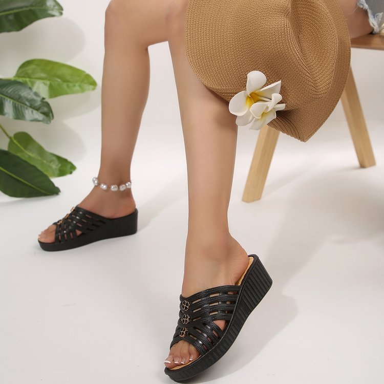 Damen Wedge-Sandalen mit geschichtetem Komfortsohle und modischem Riemendesign Stalluxe