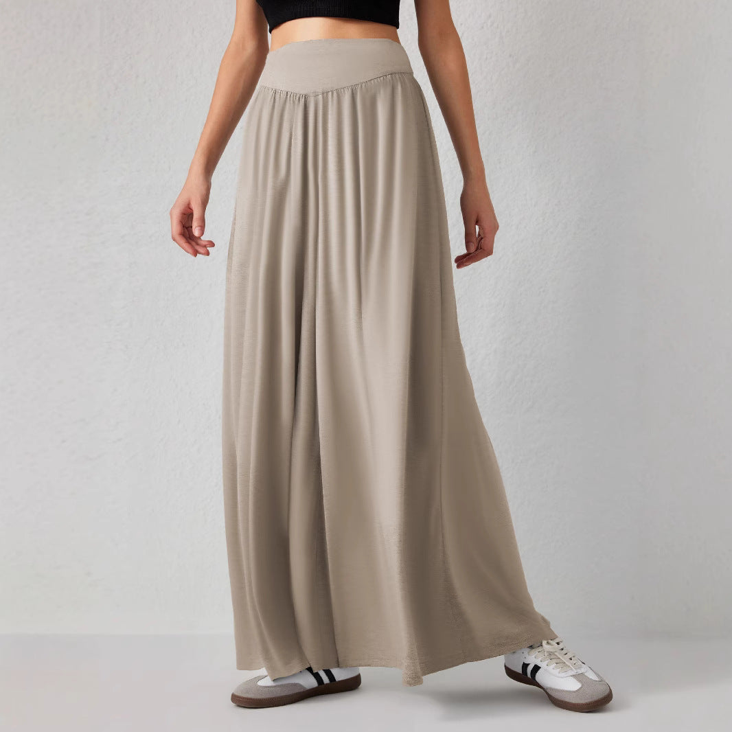 Damen luftiger Maxirock mit weitem Schnitt und elastischem Bund Stalluxe