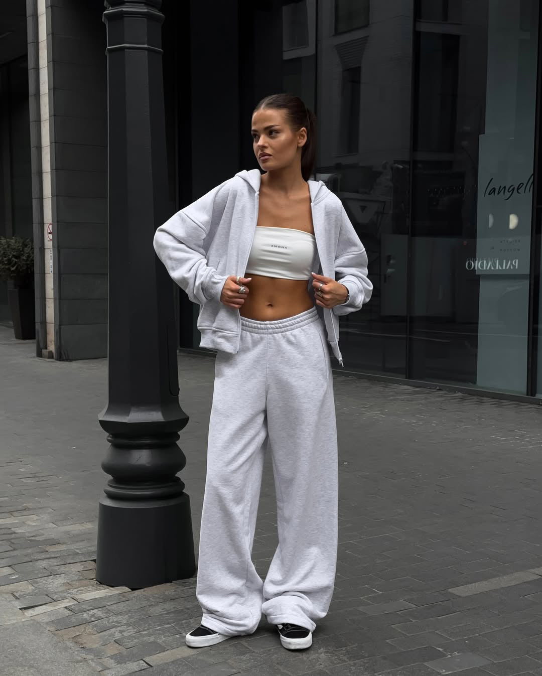 Damen lässiger Oversize Sweatanzug mit kapuze und weitem Schnitt Stalluxe