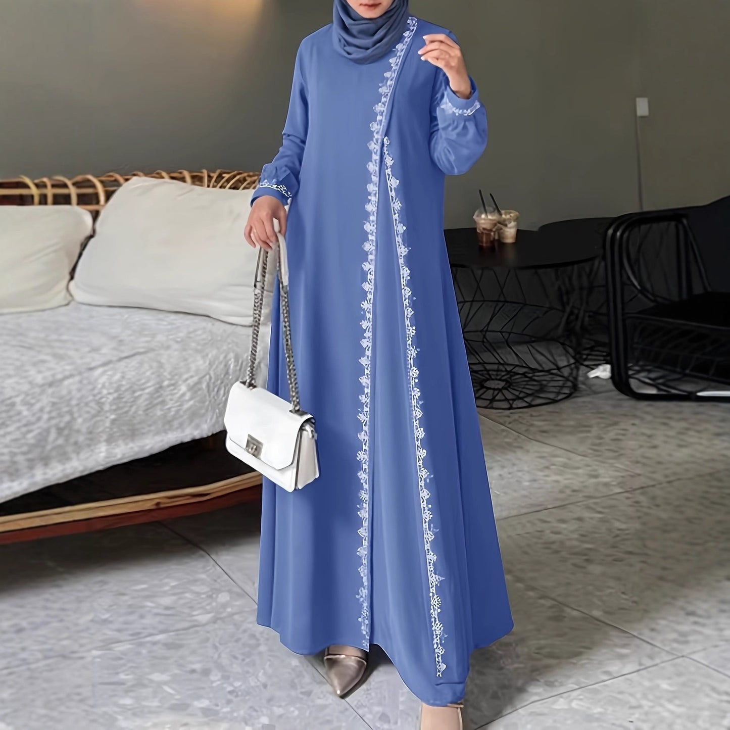 Damen elegantes Maxikleid mit aufwendiger Stickerei Stalluxe