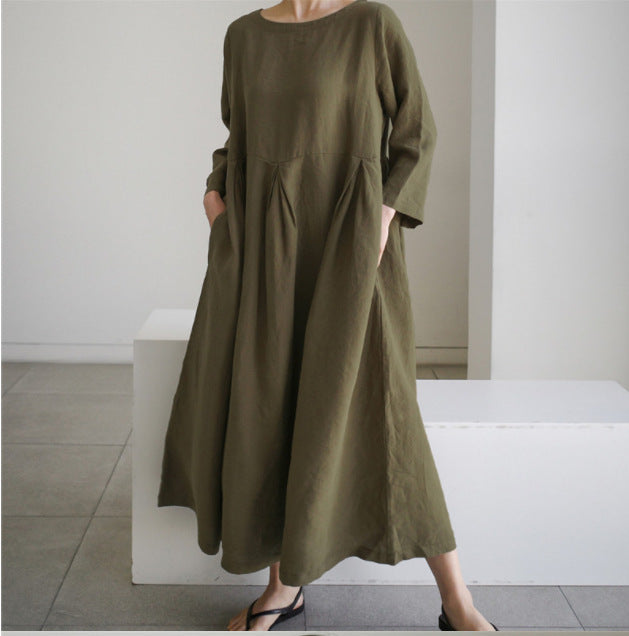 Damen lässiges Sommerkleid im A-Linien Schnitt mit 3/4 Ärmeln Stalluxe