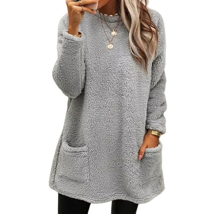 Damen kuscheliger Oversized-Pullover mit Taschen Stalluxe