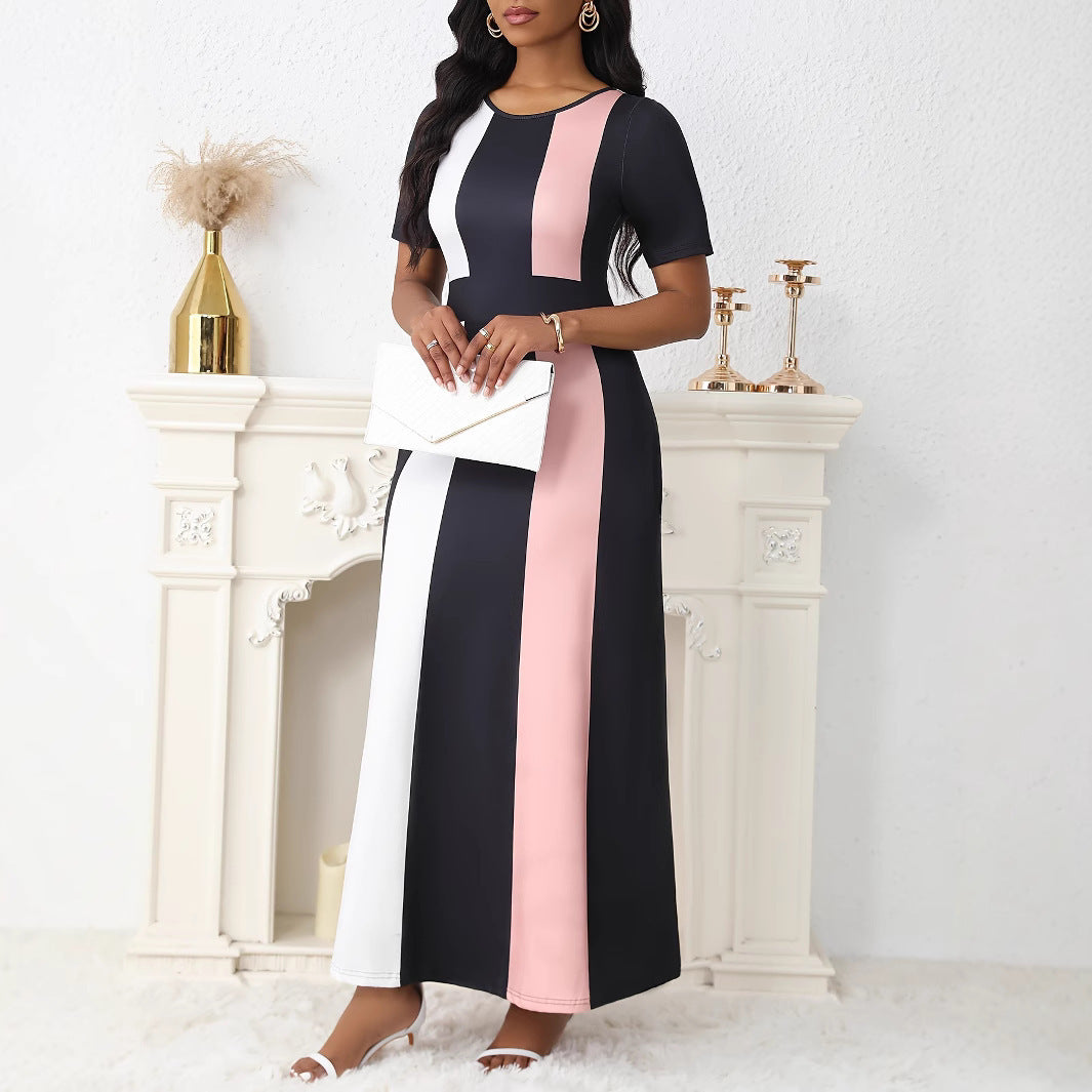 Damen Maxikleid mit modischem Blockstreifen-Design und praktischen Taschen Stalluxe
