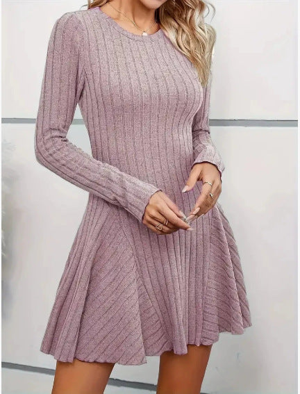 Damen Strickkleid mit V-Ausschnitt und Rüschendetails Stalluxe