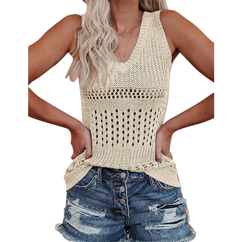 Damen Stricktanktop mit vielseitigem Lochmuster Stalluxe