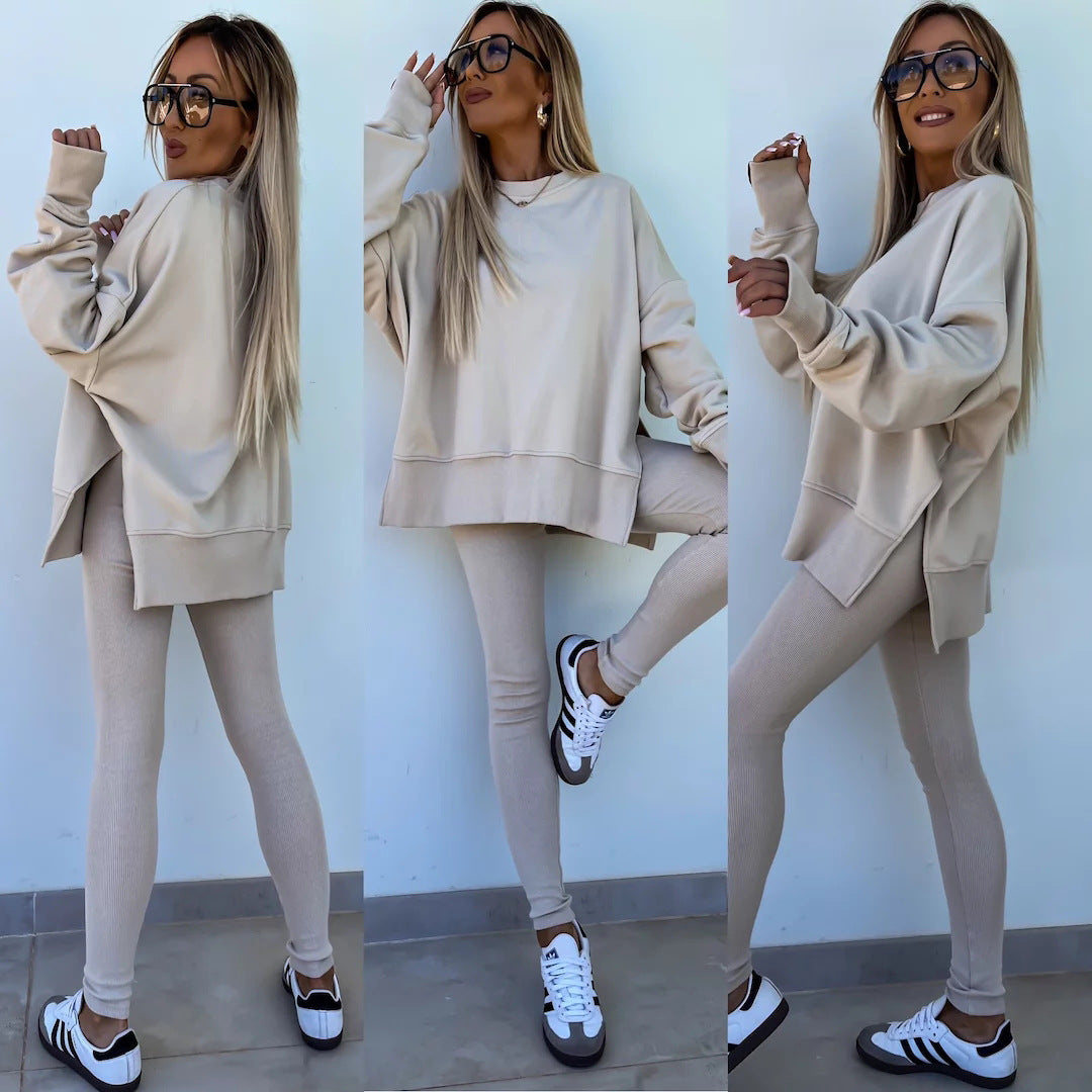 Damen Oversized Sweatshirt mit hoch geschnittenen Leggings Stalluxe