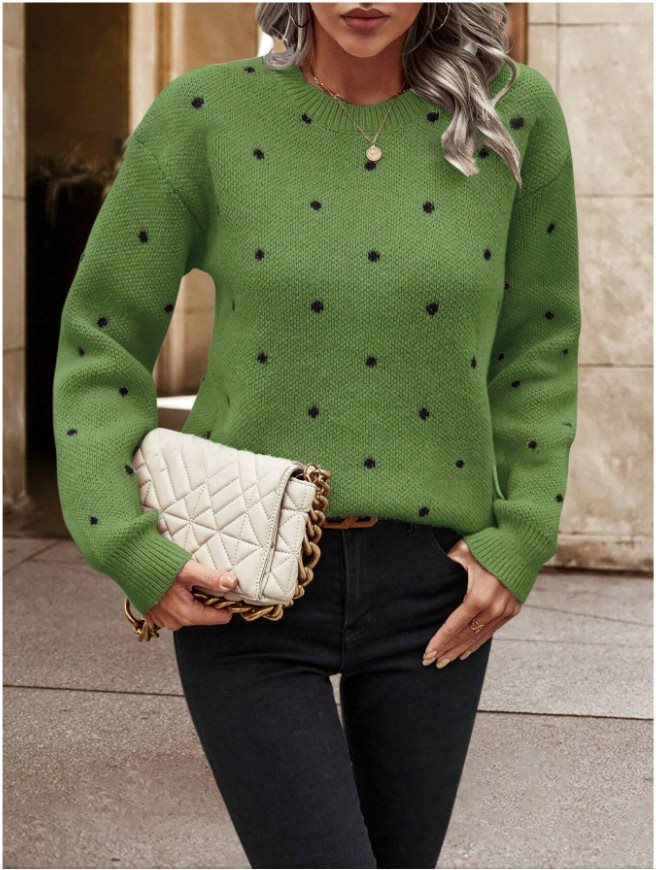 Damen Gemusterter Strickpullover mit Rundhalsausschnitt und lässiger Passform Stalluxe