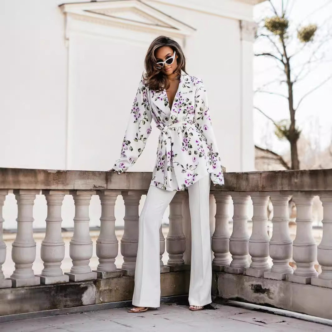 Damen Blazer-Kleid mit modischem Animal-Print und Bindegürtel Stalluxe