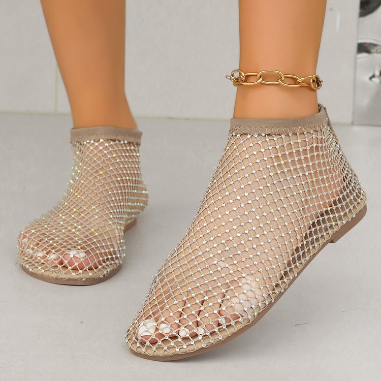 Damen Glamouröse Netzschuhe mit Strassverzierungen Stalluxe