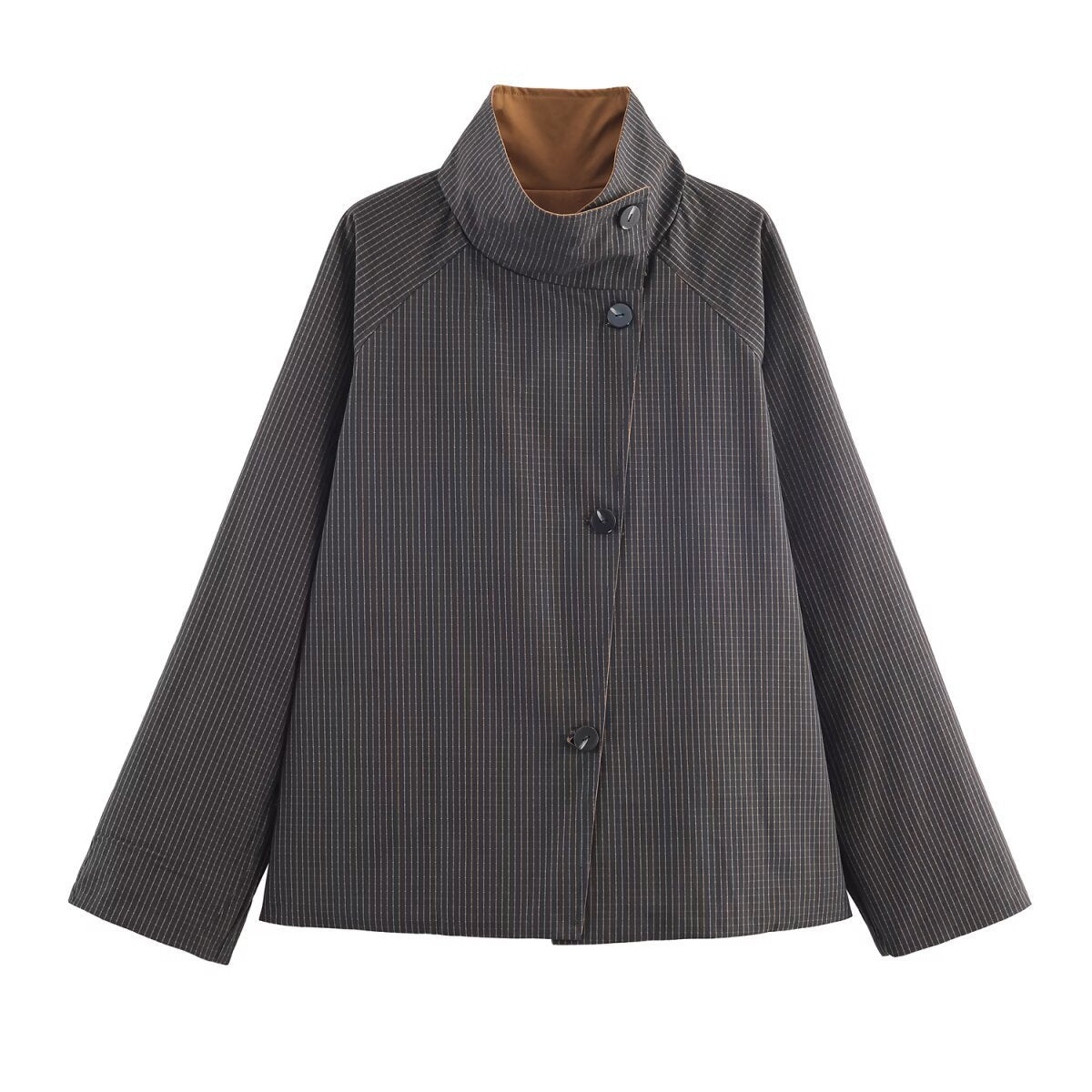Damen elegante Übergangsjacke mit dekorativen Knöpfen und modernem Stehkragen Stalluxe