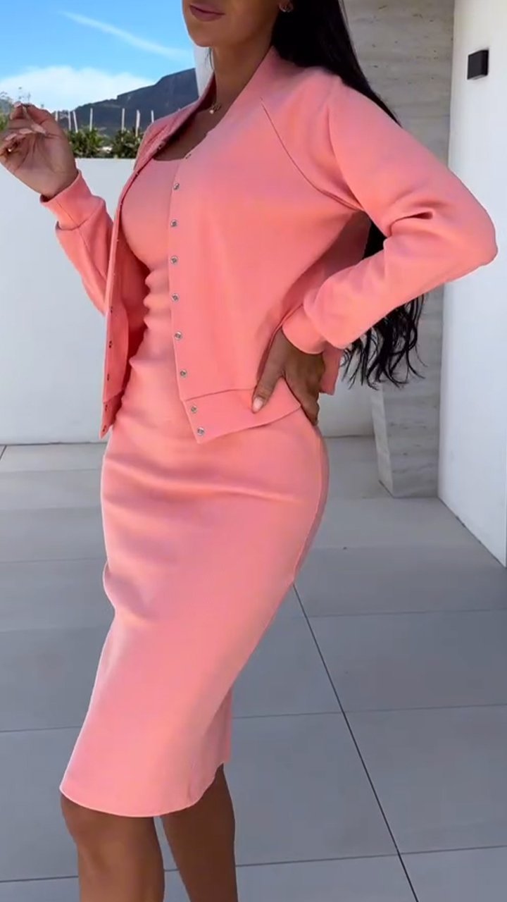 Damen sportliches Kleid mit modischer Jacke Stalluxe