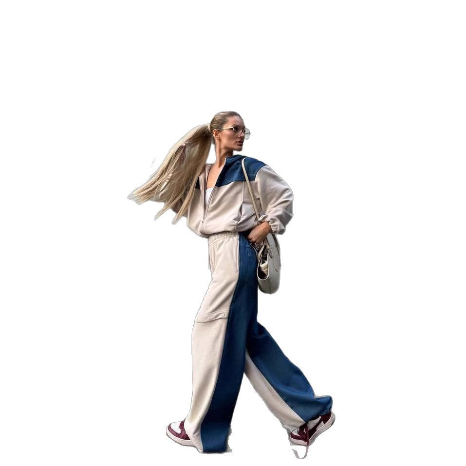 Damen sportliches Set mit modischem Farbblock-Design und lässiger Passform Stalluxe
