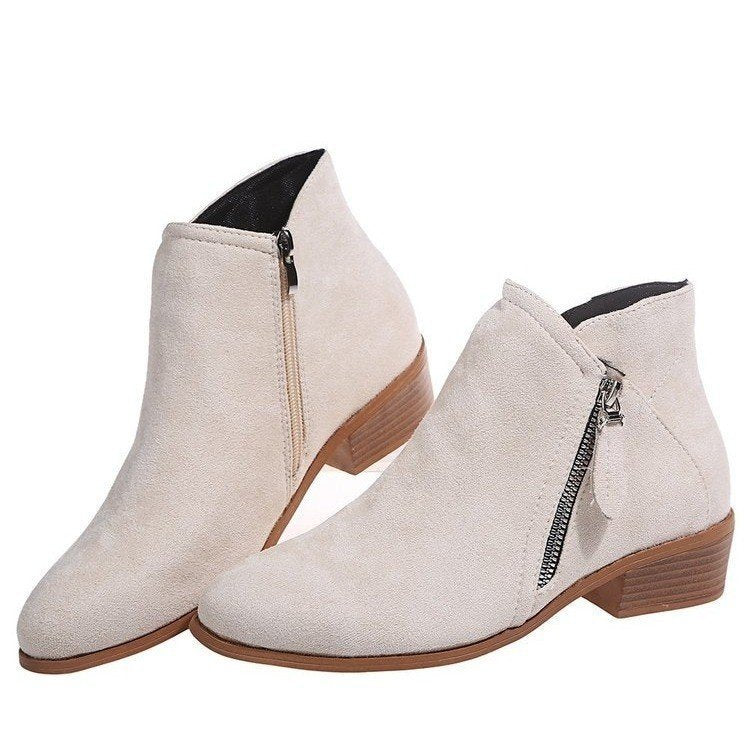 Damen Stiefeletten aus hochwertigem Veloursleder mit modischem Reißverschluss Stalluxe