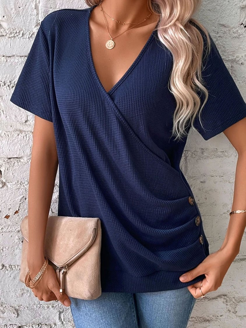 Damen Wickeloberteil mit Knopfdetails Stalluxe