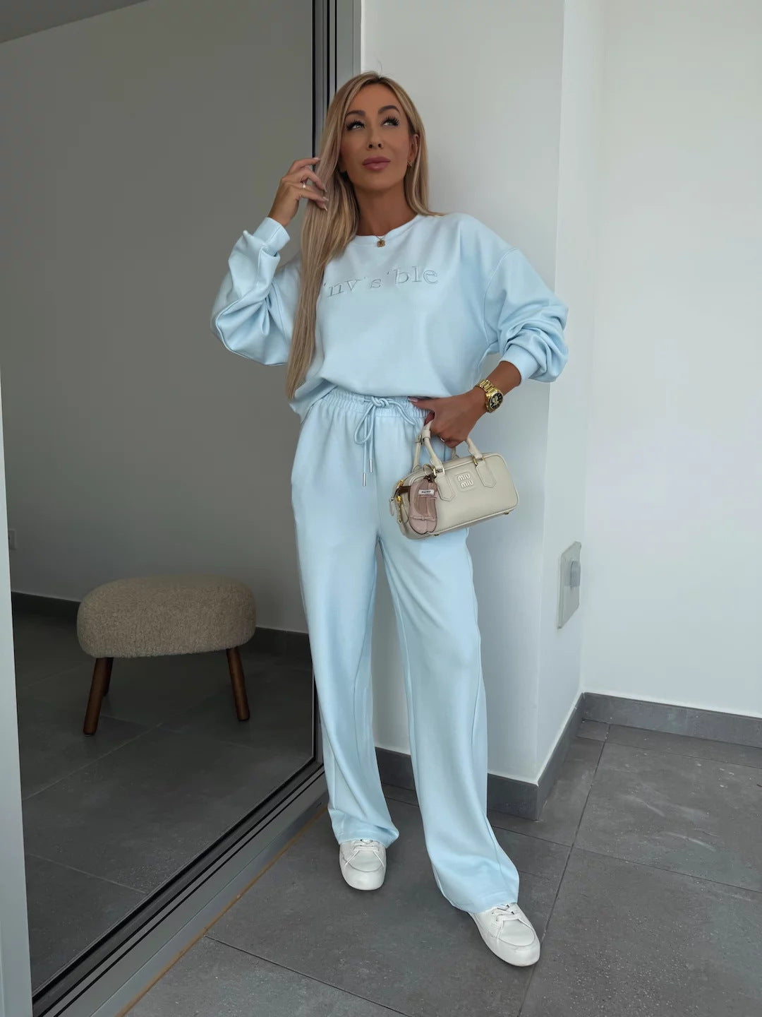 Damen lässiger Sweatsuit mit hohem Bund und hochwertigem Material Stalluxe