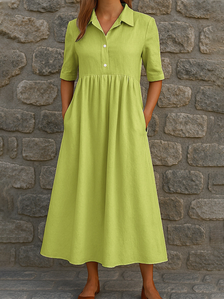 Damen Hemdkleid mit taillierter Silhouette und praktischen Taschen Stalluxe