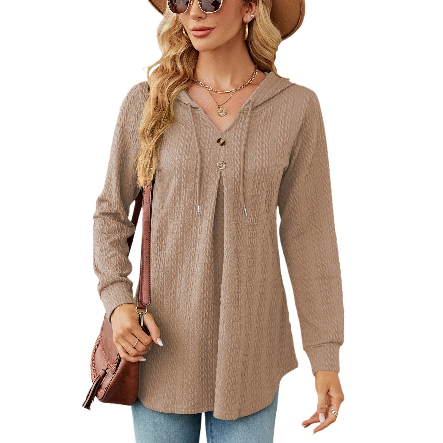 Damen Langarm Hoodie mit strukturiertem Design Stalluxe