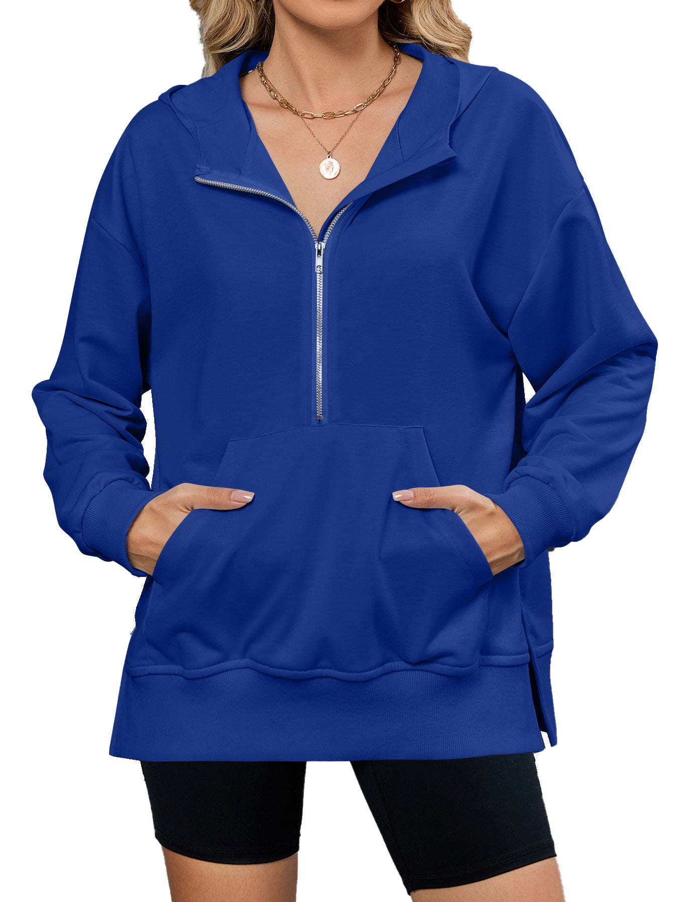 Damen Kapuzenpullover mit durchgehendem Reißverschluss und Taschen Stalluxe