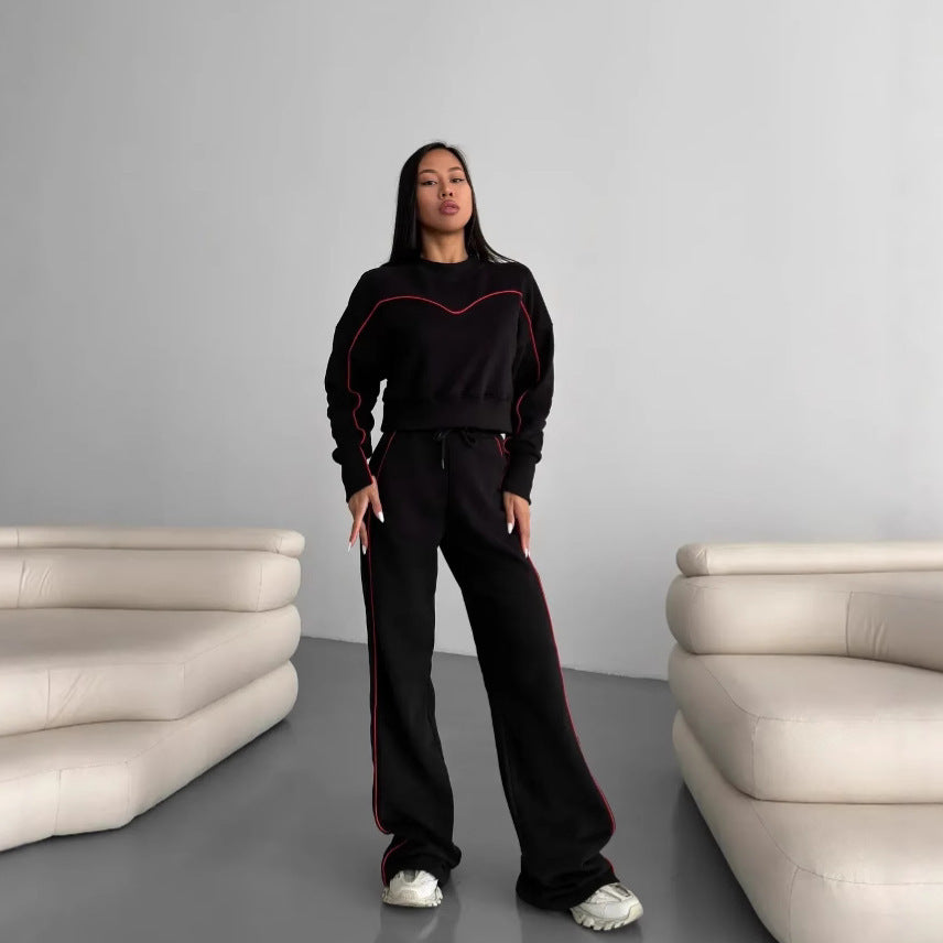 Damen Stylishes Sweatshirt und weite Hose Set Stalluxe