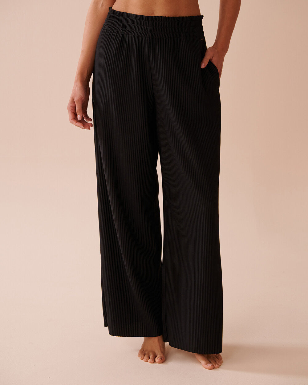 Damen Weitbeinige Falten Lounge-Hose Stalluxe