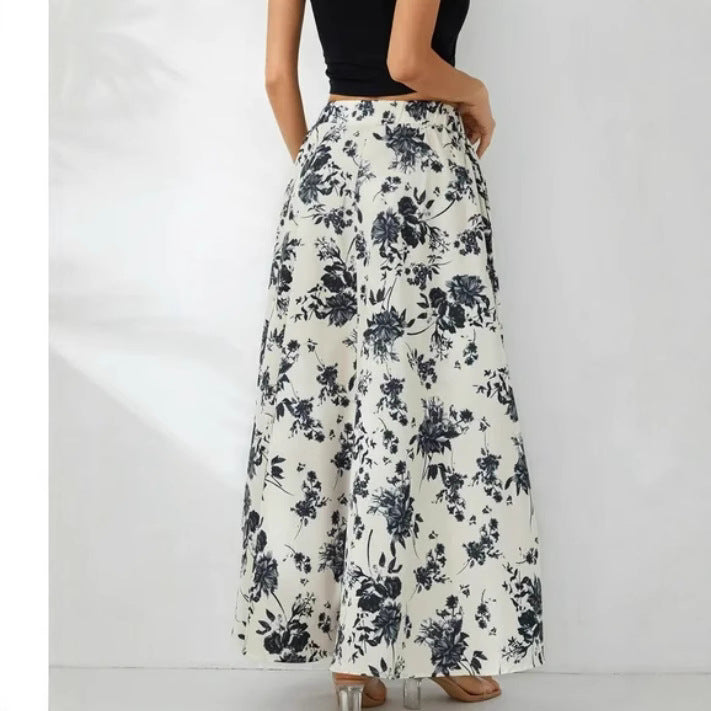 Damen Maxirock mit elastischem Taillenbund und floralem Design Stalluxe