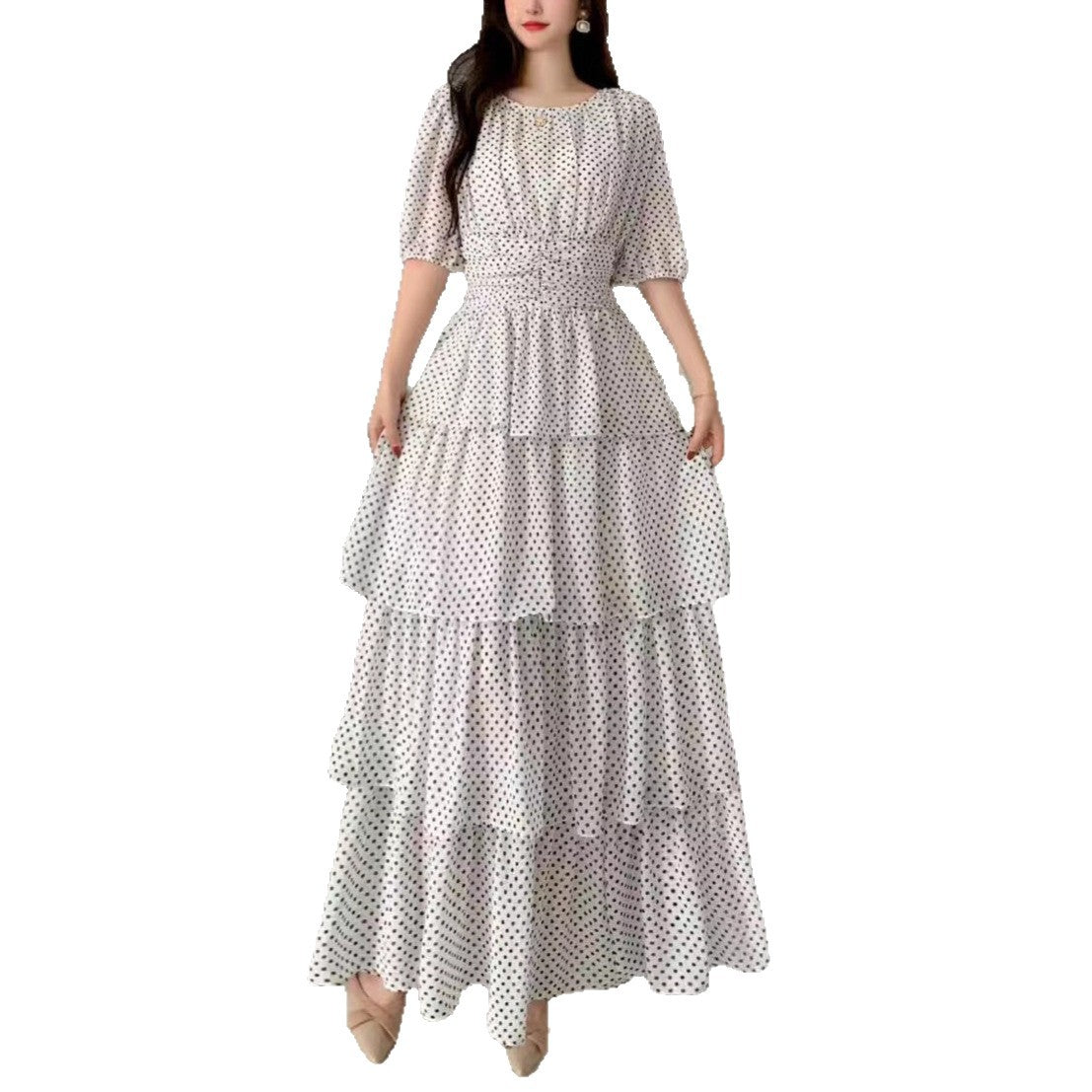 Damen Maxikleid mit Rüschendetails Stalluxe