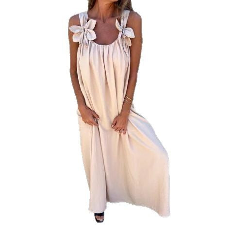 Damen Maxikleid mit verspielten Blumenapplikationen Stalluxe