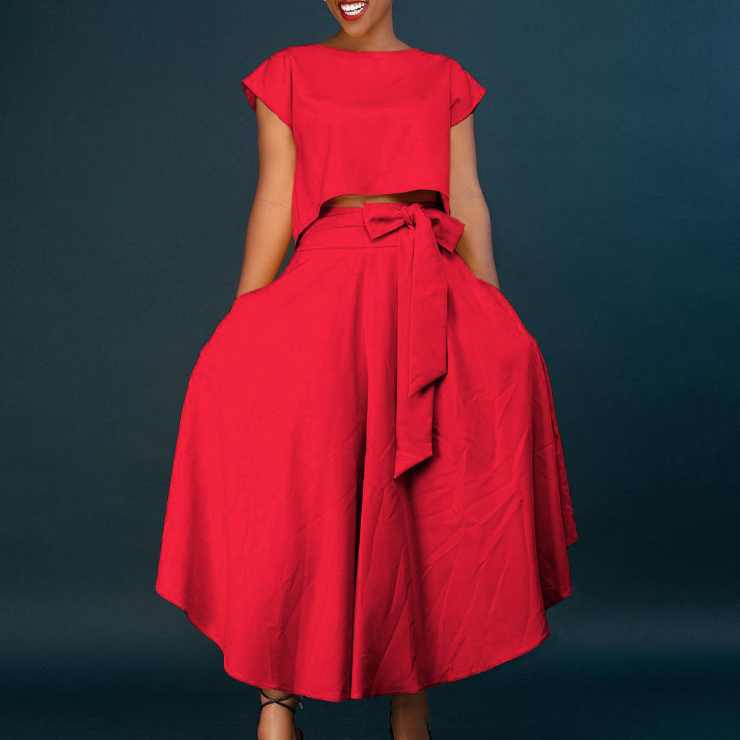 Damen asymmetrisches Maxikleid mit Wickelgurt Stalluxe