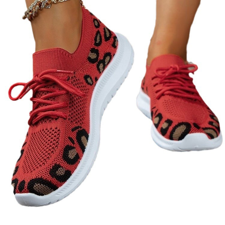Damen Sportliche und atmungsaktive Sneakers mit modischem Tierprint Stalluxe