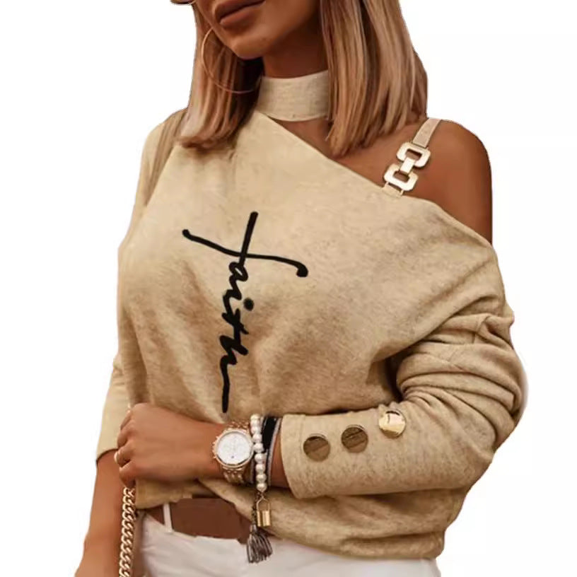 Damen Modischer Oversized Pullover mit Schulterausschnitt Stalluxe