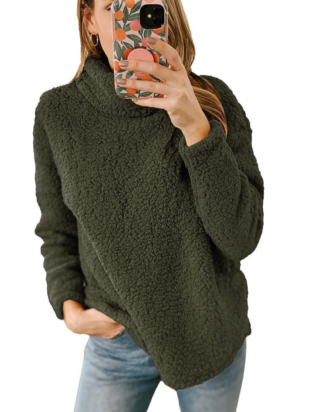 Damen kuscheliger Fleece-Pullover mit hohem Kragen Stalluxe