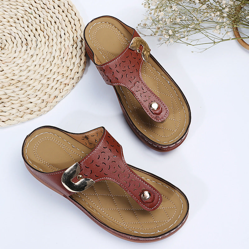 Damen Bequeme Zehentrenner-Sandalen mit verstellbarem Riemen und gepolsterter Sohle Stalluxe