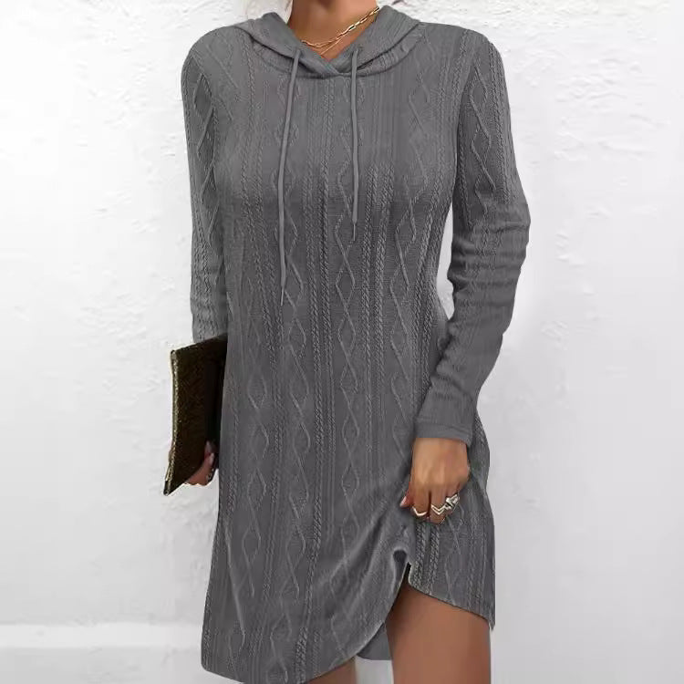 Women's Hooded Knit Sweater Dress Stalluxe