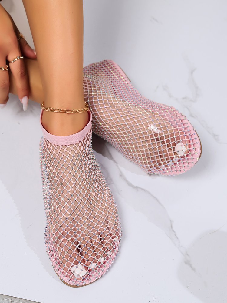 Damen Glamouröse Netzschuhe mit Strassverzierungen Stalluxe