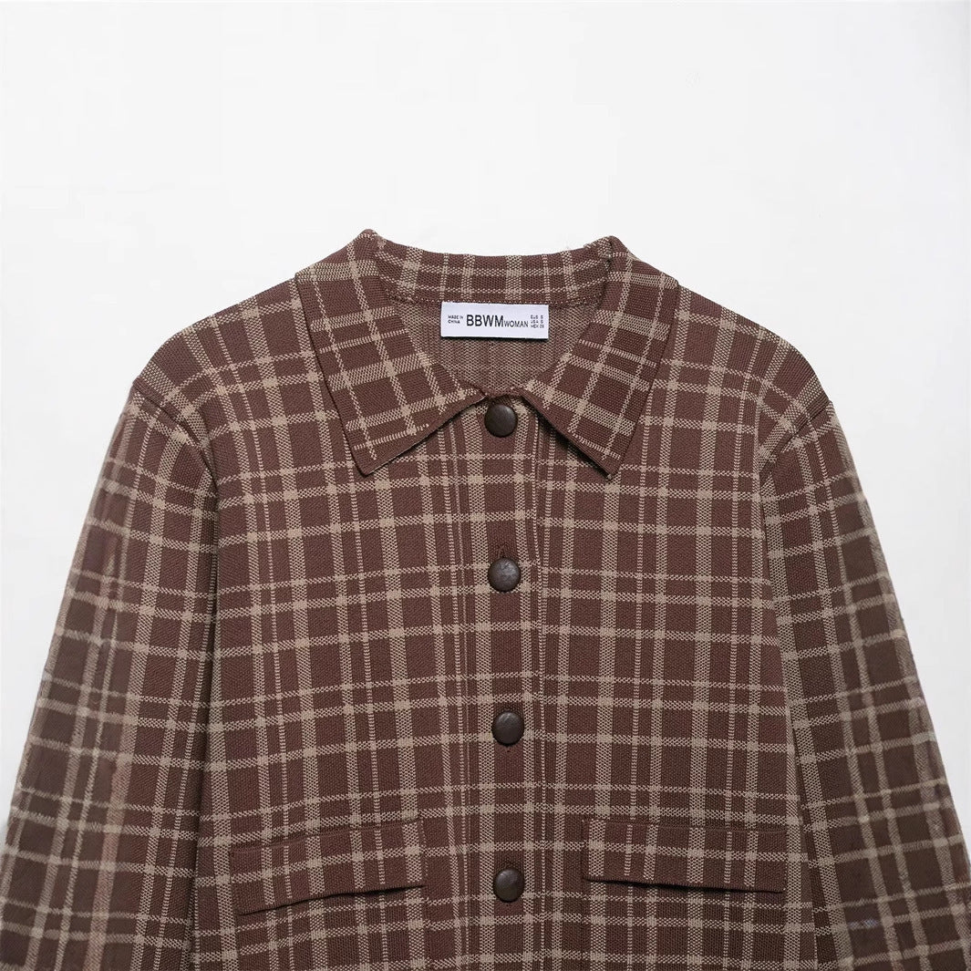 Damen Karierte Übergangsjacke mit praktischen Taschen und modischem Schnitt Stalluxe