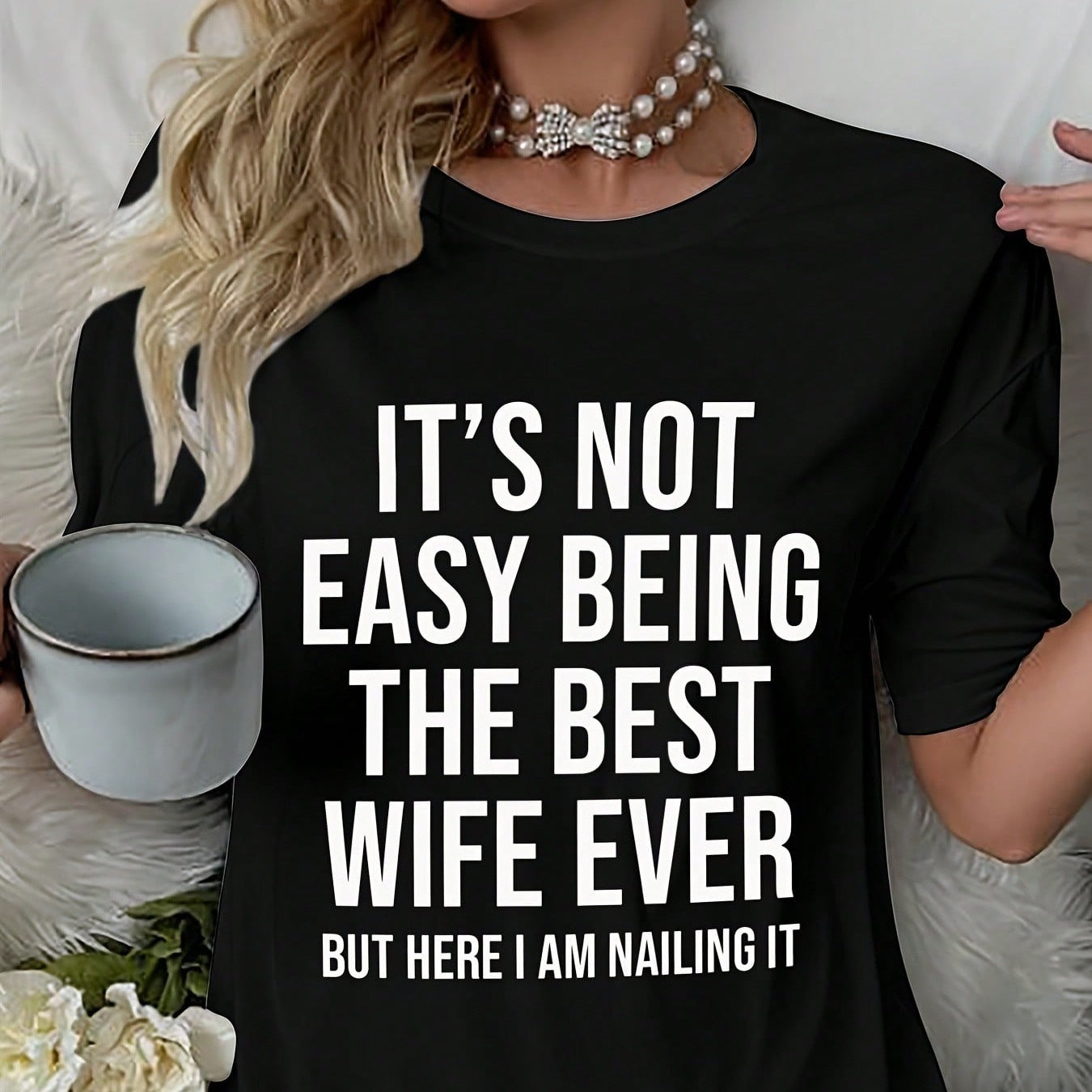Damen T-Shirt Kleid mit motivierendem Schriftzug Stalluxe