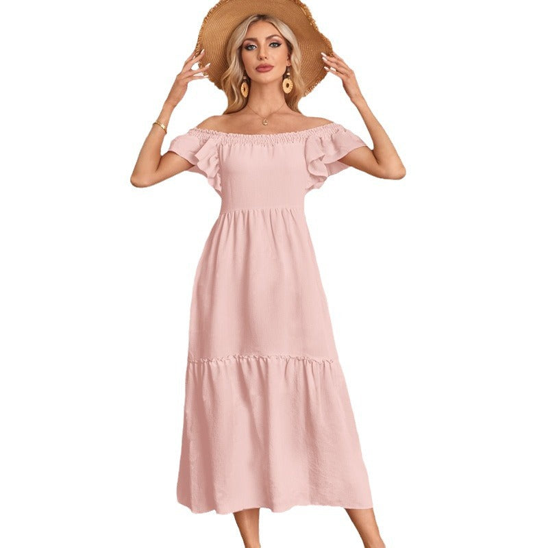 Damen Maxikleid mit Rüschendetails Stalluxe
