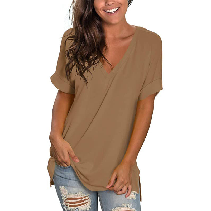 Women's Casual V-Neck T-Shirt Stalluxe
