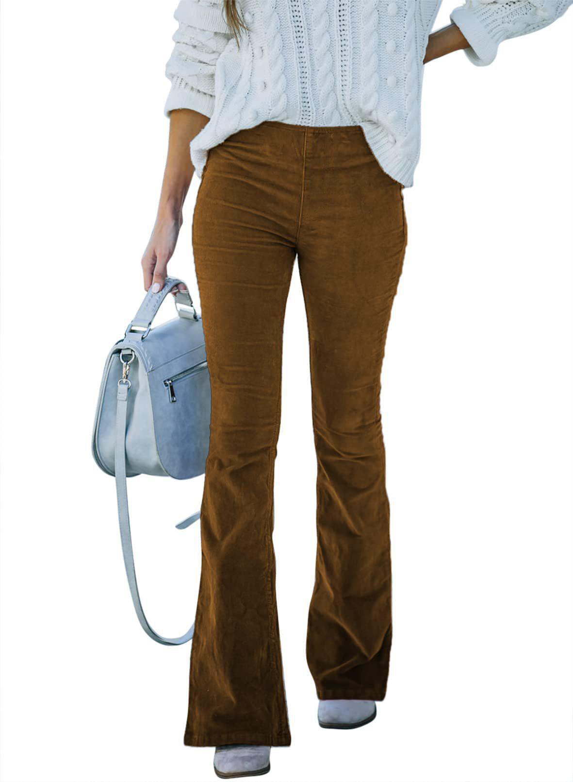 Damen Flared Cordhose mit hohem Bund und weichem Material Stalluxe