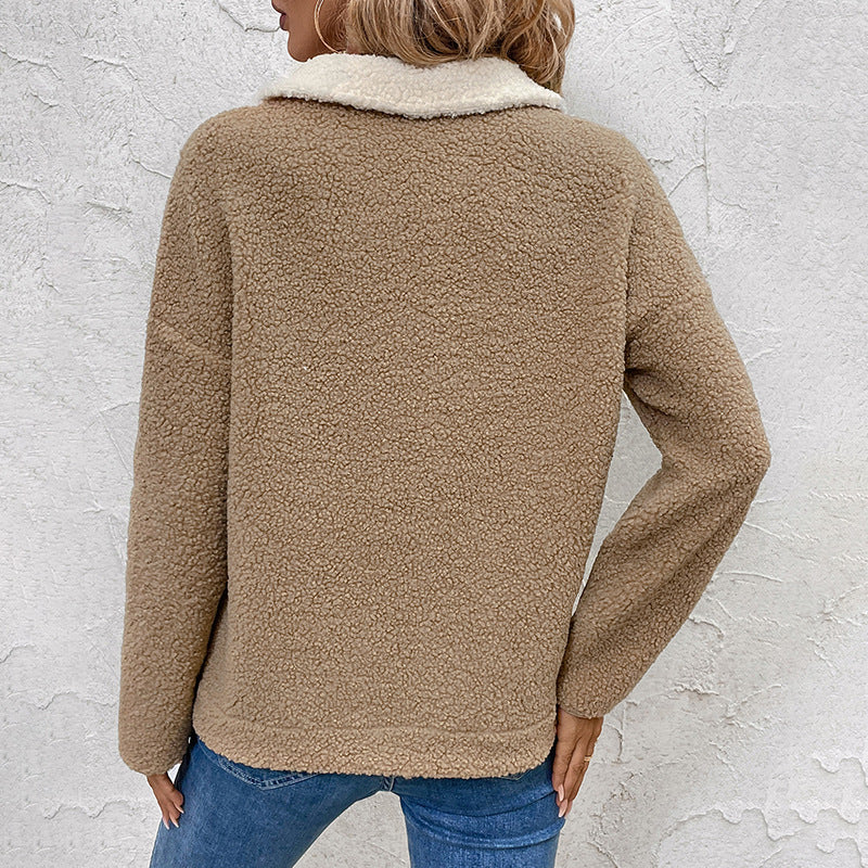 Damen Fleece-Pullover mit halbem Reißverschluss und Taschen Stalluxe